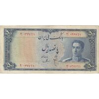 اسکناس 500 ریال سری سوم - تک - VF30 - محمد رضا شاه
