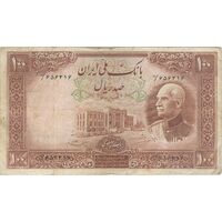 اسکناس 100 ریال پشت فارسی (مهر 1321) - تک - VF25 - رضا شاه