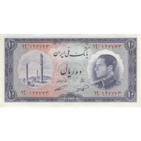 اسکناس 10 ریال 1333 - تک - AU58 - محمد رضا شاه