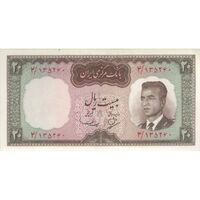 اسکناس 20 ریال (بهنیا - سمیعی) - تک - UNC62 - محمد رضا شاه