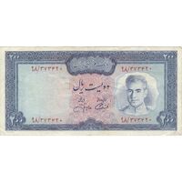 اسکناس 200 ریال (آموزگار - جهانشاهی) - تک - VF35 - محمد رضا شاه