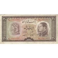 اسکناس 20 ریال 1333 - تک - VF30 - محمد رضا شاه