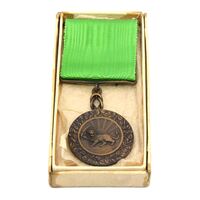 مدال برنز بپاداش خدمت (با جعبه و روبان فابریک) - UNC - رضا شاه