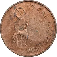 سکه 50 اوره 1996 هارالد پنجم - EF45 - نروژ