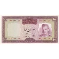 اسکناس 100 ریال (آموزگار - سمیعی) نوشته قرمز - تک - AU55 - محمد رضا شاه