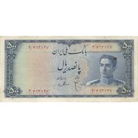 اسکناس 500 ریال سری سوم - تک - VF35 - محمد رضا شاه