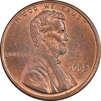 سکه 1 سنت 1993 لینکلن - MS63 - آمریکا