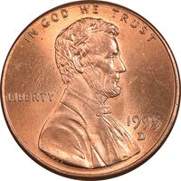 سکه 1 سنت 1995D لینکلن - MS64 - آمریکا