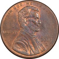 سکه 1 سنت 2007D لینکلن - MS62 - آمریکا