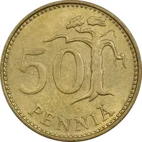 سکه 50 پنی 1982 جمهوری - AU55 - فنلاند