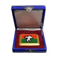 لوح یادبود فدراسیون جودو ایران (با جعبه فابریک) - UNC - محمد رضا شاه