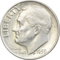 سکه 1 دایم 1959 روزولت - AU50 - آمریکا