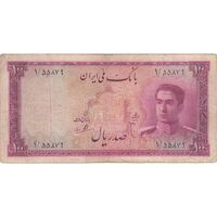 اسکناس 100 ریال سری سوم - تک - VF30 - محمد رضا شاه