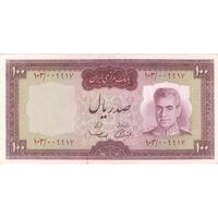 اسکناس 100 ریال (آموزگار - سمیعی) نوشته قرمز - تک - UNC62 - محمد رضا شاه
