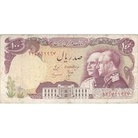 اسکناس 100 ریال پنجاهمین سال - تک - VF30 - محمد رضا شاه