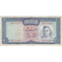 اسکناس 200 ریال (آموزگار - جهانشاهی) - تک - VF30 - محمد رضا شاه