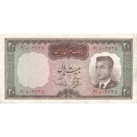 اسکناس 20 ریال (بهنیا - سمیعی) - تک - VF35 - محمد رضا شاه