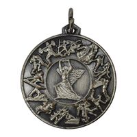 مدال تربیت بدنی نیروی زمینی ارتش (آبکاری نقره) - AU - محمد رضا شاه