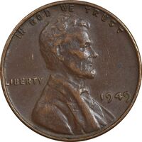 سکه 1 سنت 1949 لینکلن - EF45 - آمریکا