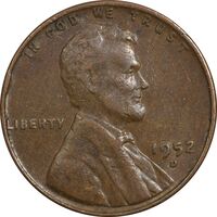 سکه 1 سنت 1952D لینکلن - EF40 - آمریکا