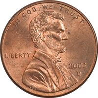 سکه 1 سنت 2002D لینکلن - MS63 - آمریکا