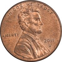 سکه 1 سنت 2011D لینکلن - MS61 - آمریکا