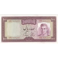 اسکناس 100 ریال (آموزگار - سمیعی) نوشته سیاه - تک - UNC63 - محمد رضا شاه