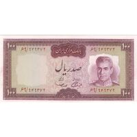 اسکناس 100 ریال (آموزگار - سمیعی) نوشته قرمز - تک - UNC62 - محمد رضا شاه