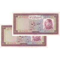 اسکناس 100 ریال 1333 - جفت - UNC62 - محمد رضا شاه