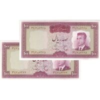اسکناس 100 ریال (هویدا - سمیعی) - جفت - UNC62 - محمد رضا شاه