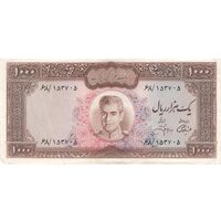 اسکناس 1000 ریال (آموزگار - جهانشاهی) - تک - EF40 - محمد رضا شاه