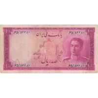 اسکناس 100 ریال سری سوم - تک - VF30 - محمد رضا شاه