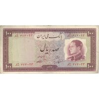 اسکناس 100 ریال 1333 - تک - VF25 - محمد رضا شاه