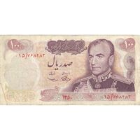 اسکناس 100 ریال 1350 - تک - VF30 - محمد رضا شاه