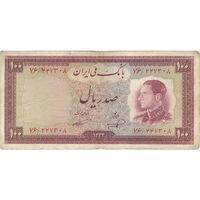 اسکناس 100 ریال 1333 - تک - VF30 - محمد رضا شاه