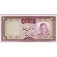 اسکناس 100 ریال (آموزگار - سمیعی) نوشته قرمز - تک - UNC63 - محمد رضا شاه