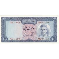 اسکناس 200 ریال (آموزگار - جهانشاهی) - تک - UNC63 - محمد رضا شاه