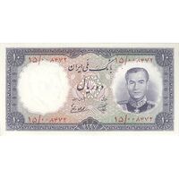 اسکناس 10 ریال 1337 - تک - UNC63 - محمد رضا شاه