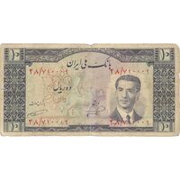 اسکناس 10 ریال 1332 - تک - VF20 - محمد رضا شاه