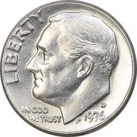 سکه 1 دایم 1976D روزولت - MS62 - آمریکا