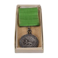 مدال نقره بپاداش خدمت (با جعبه و روبان فابریک) - UNC - رضا شاه