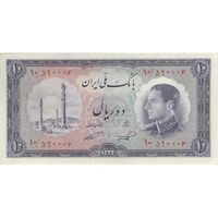 اسکناس 10 ریال 1333 - تک - AU58 - محمد رضا شاه