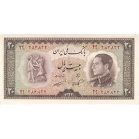 اسکناس 20 ریال 1333 - تک - UNC64 - محمد رضا شاه