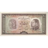 اسکناس 20 ریال 1333 - تک - UNC63 - محمد رضا شاه