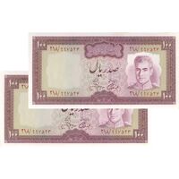 اسکناس 100 ریال (آموزگار - جهانشاهی) - جفت - UNC63 - محمد رضا شاه