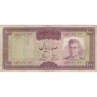 اسکناس 100 ریال (آموزگار - فرمان فرماییان) نوشته قرمز - تک - VF20 - محمد رضا شاه