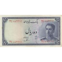 اسکناس 10 ریال سری سوم - تک - AU50 - محمد رضا شاه