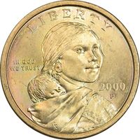 سکه یک دلار 2000P ساکاگاوا (دختر سرخپوست) - MS63 - آمریکا