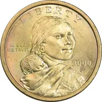 سکه یک دلار 2000P ساکاگاوا (دختر سرخپوست) - MS63 - آمریکا