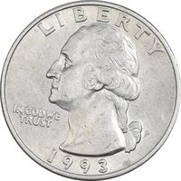 سکه کوارتر دلار 1993 واشنگتن - AU55 - آمریکا